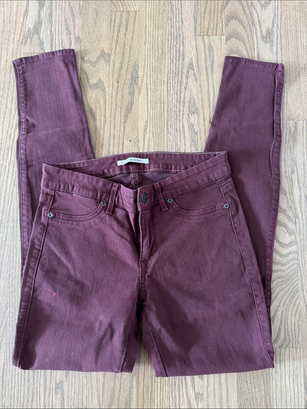Rich & Skinny Women's Skinny Jeans in Burgundy